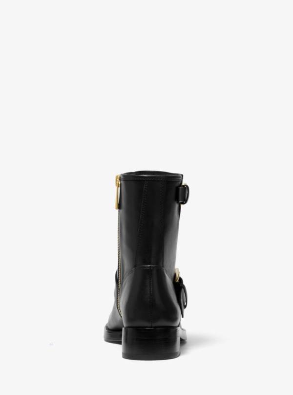 Damske Clenkove Cizmy Michael Kors Reeves Leather Moto Čierne - Topanky Michael Kors Obchod | CTYFU-4239